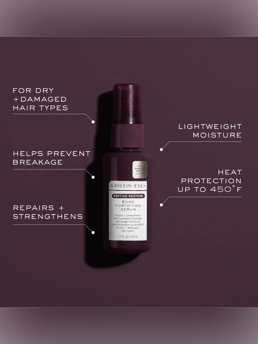 Kristin Ess+ Peptide Restore Bond Fortifying Hair Serum, NEW - Picture 5 of 15